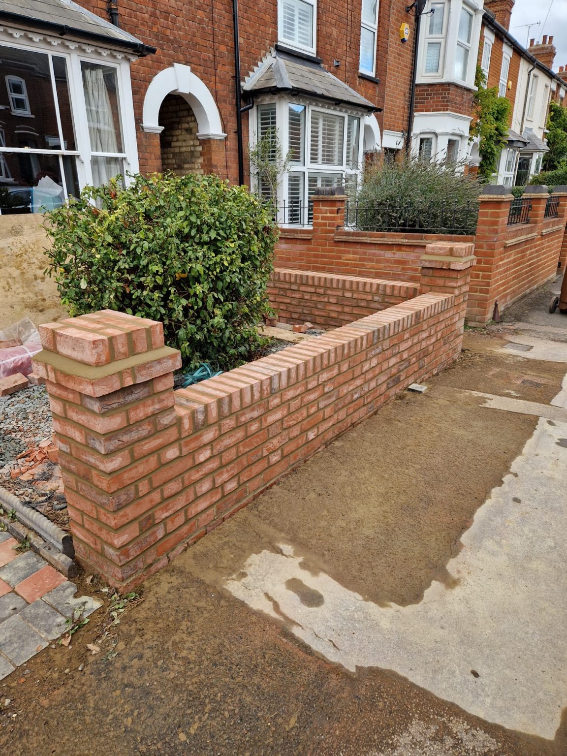 Orange Front Path Tiling Hard & Soft Garden Landscaping